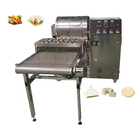 Automatic Pancake Chapati Spring Roll Wrapper Maker Machine Lumpia Samosa Pastry Spring Roll Sheet M