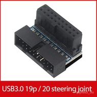B 3.0 19Pin/20Pin Adapter 19-Pin 20-Pin Male Connector Socket 90 Degree Motherboard Chassis Front Seat Expansion Connect