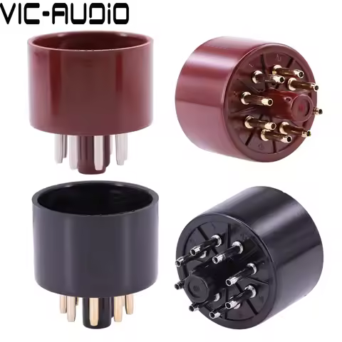 8Pins Bakelite Tube Socket S8AES Bakelite Tube Base For 6SN7 CV181 6N9P 6P3 EL34 GZ34 Vacuum Tube Am
