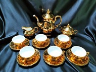 VINTAGE 古物 古董 German Bavaria J.Kronester gold coffee and tea service 德國巴伐利亞鍍金陶瓷茶具茶具 (#1144)