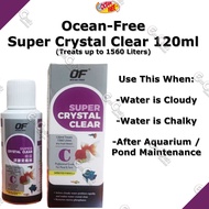 Ocean-Free Super Crystal Clear 120ml (Aquarium Clarifier) (Fmed) Premium Clarifies Aquarium Tank Fis
