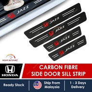 [4pc] Honda JAZZ Car Door Side Step Sill Strip Carbon Fibre Thick Leather Bodykit Accessories GK5 Sp