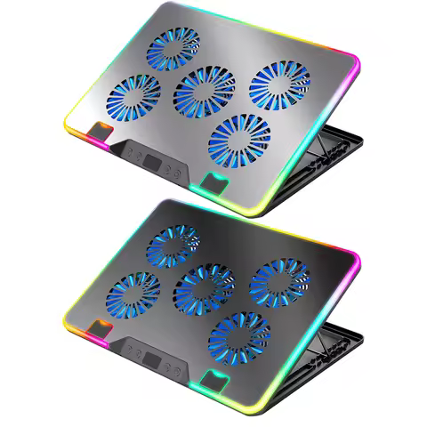 Laptop Cooling Pad Height Adjustable Laptop Cooler 2 USB Ports Notebook Cooler for 11-17.3in Compute