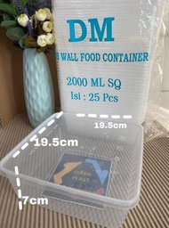 Thinwall Dm/Kotak Makan Sq Kotak Sama Segi 2000Ml 1 Dus 150 Set