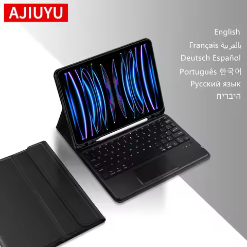 AJIUYU Keyboard Case For iPad Pro 11 Inch 12.9 Air 5th 4th 6 3rd 9.7 10.2 7th 8th 10th 10.5 Magic Sm