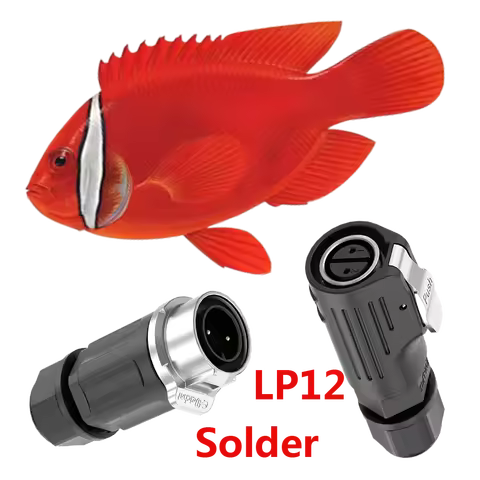 EW-LP12 Mini Size 12mm IP68 Waterproof M12 Automotive Connector Docking Cable 2 3 4 5 6 7 8 Pin Sold