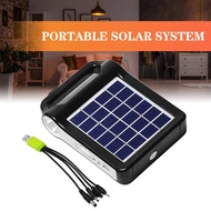 6V Rechargeable Solar Panel USB Charger Portable Power Storage Generator System With Lamp Lighting H