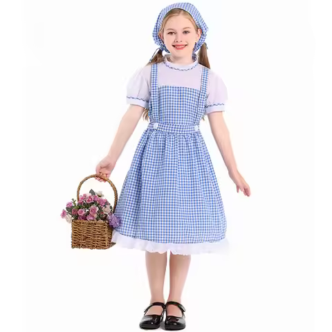 Hildren's Dorothy From The Wizard of Oz Costume Halloween Cosplay Lolita Maid Pastoral Character Sho