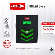 ZIRCON New PI-RGB 2000VA/1400W Line Interactive PURE SINEWAVE UPS ของแท้ ส่งไว ประกัน 2 ปี
