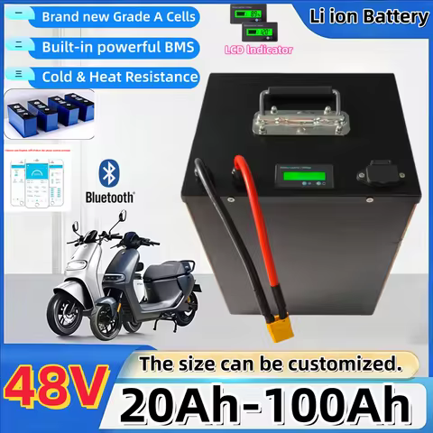 HC_48V 100Ah 80Ah 70Ah 60Ah 50Ah 40Ah 30Ah 20Ah Lithium Ion Battery for 1kw 2kw 3kw 4kw 5kw vehicles