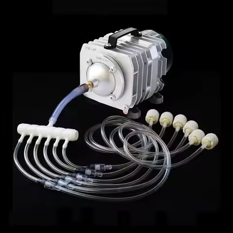 25-60W Electromagnetic Air Compressor Portable Koi Fish Tank Bubble Aquarium Air Pump Pond Aerator A