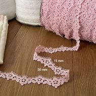 Pink Floral Eyelash Lace Trim | 2444-14