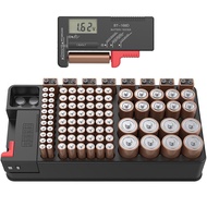 Battery Organizer Storage case with tester can hold 110 battery Various Sizes for AAA, AA, 9V, C and