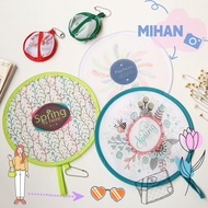 MIHAN Cartoon Small Fan, Mini Gift Pocket Fan, PET Foldable Pocket Cloth Fan