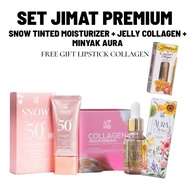 DHERBS SET JIMAT PREMIUM (SNOW TINTED + AURA OIL+ COLLAGEN JELLY CREAM) LIP COLLEGEN