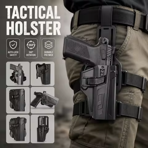 Tactical CZ P07 P09 Drop Leg Holster Auto Lock Pistol Holster Thigh Belt Mount Secure Carry Durable 
