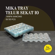 (50 PCS) 10 Egg Tray Mica WITHOUT Lock Clear Transparent / Egg Tray Mica