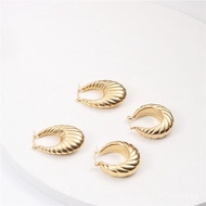 Earrings with a Vintage Era Feel, Hollow Blonde Hair Baguette Baguette