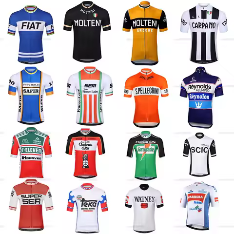 16 Styles Retro Molteni Teka Reynolds Men Short Sleeve Cycling Jersey