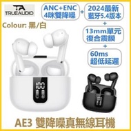 TrueAudio - TrueAudio AE3 ANC+ENC 雙降噪 電量顯示 無線藍牙耳機【黑色】