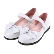 台灣製簡單有鑽蝴蝶結白色公主鞋學生鞋-白色