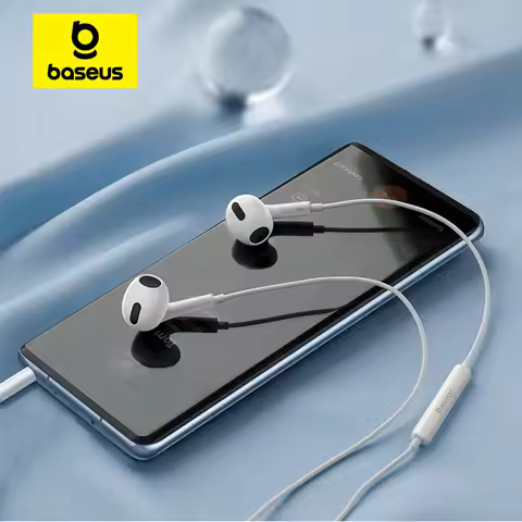 Baseus H17 3.5mm Wired Earphone with Microphone Wire-controlled in-ear Headphone For Music Sport In 