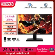 Hoesd.a 24.5 Inch 240Hz Gaming Monitor 400Nits 1920×1080P IPS FHD Display DP HDMI Ultra-thin VESA Ga