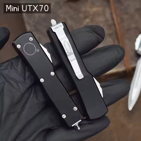 Mini UTX-70 Micro OTF Tech Knife UT85 Serie D2 Blade Outdoor Self Defense Little EDC Tools Pocket kn