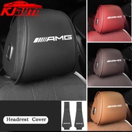 Mercedes Benz AMG Leather Car Seat Headrest Protective Cover Interior Accessories For Benz A B C E S