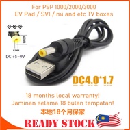 USB 5V 2.4A 12W Power supply USB Male To DC 4.0mm X 1.7mm Barrel Jack Connector for EV Pad SVI Mi TV