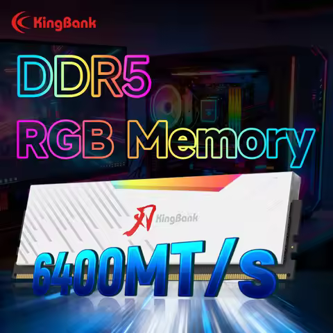 KINGBANK SOARBLADE KRRW Series 32GB (16GBx2) DDR5 RAM White RGB Memory 6400MHz Compatible with Hynix
