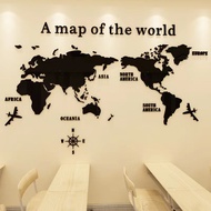 3DAcrylic Wall Sticker World Map Stereo Wall Stickers Office Inspirational Background Room Decoration World Map Wall Sticker（LSize Homewear）