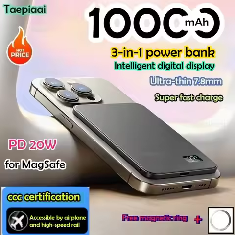 Taepiaai 10000mAh Magnetic Wireless PowerBank Ultra Thin Portable CCC Certified Super Fast Charging 