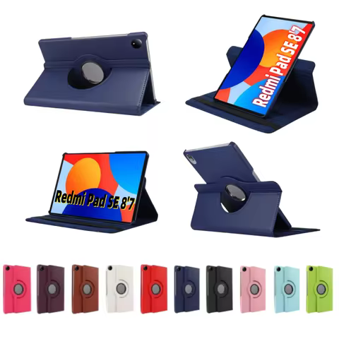 Funda For Xiaomi Redmi Pad SE 8 7 Case 2024 360 Rotating Stand Tablet Cases For Redmi Pad SE Case 8.