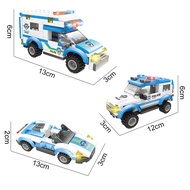 City Police Station Building Blocks SWAT Vehicle Command Creative Model DIY Bricks Truck Car Educational Toys For Children Boys