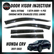 Honda CRV 2017-2025 Injection Stainless Steel Chrome Lining Car Door Visor Chrome
