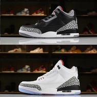 AJ3 Black Cement Men's Shoes Silver Manuscript Black White Joe 3 White Cement North Carolina Blue Re