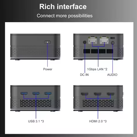 T9 Pro Intel Alder Lake N100 Quad Core Mini PC 16GB DDR5 1TB SSD Win 11 Pro Dual Gigabit Ports Three