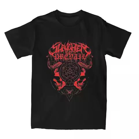 Retro Slaughter To Prevail Band Shirts Men Women Heavy Metal Deathcore Crazy Pure T Shirt Round Neck