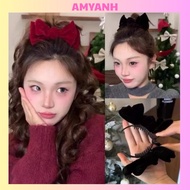 Velvet bow hair clip - crab claw clip BG002