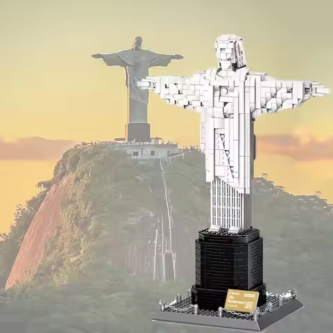 World Famous Modern Architecture Cristo Redentor Rio De Janeiro Brazil Building Block Jesus Construc