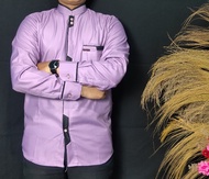 baju kemeja koko pria lengan panjang warna ungu purple