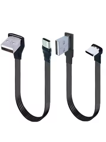 1M 2M 3M 5CM USB-C Type C Male UP Down Angled 90 Degree to USB 2.0 Male Data Cable USB Type-c Flat C