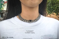 สร้อยคอชิดคอ Crystal Black Onyx นิลดำ necklace hiphop สแตนเลสแท้ Stainless แฟชั่นชาย แฟชั่นผู้หญิง 3