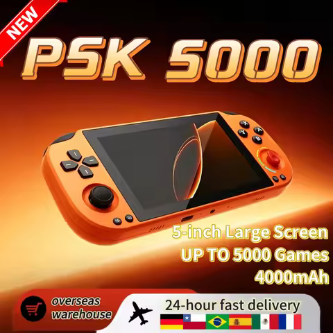 New PSK5000 Retro Handheld Game Console 5-inch Classic Video Game Console Android 1080P Open-source 