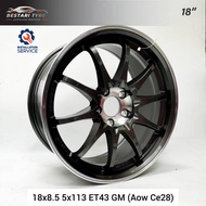 【Installation Available】AOW CE28 FLOW FORMING 18 INCH 18X8.5 5X113 ET43 GM READY STOCK SPORT RIM