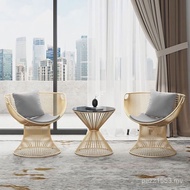 Negotiate Light Net Sofa Chair Leisure Three-Piece Set Modern Single Cream Table Chair Red Simple Ba