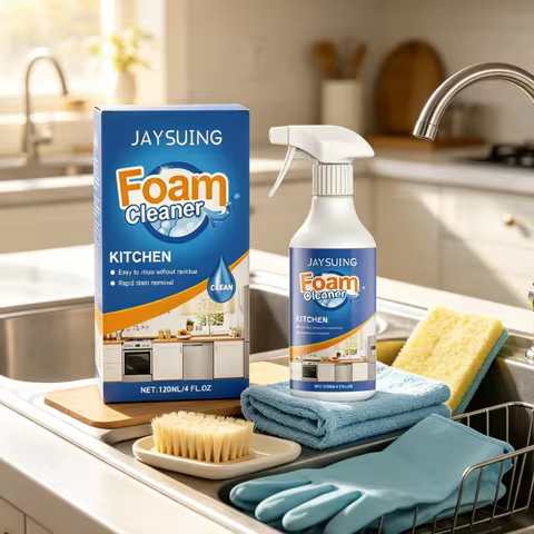 JAYSUING Kitchen Foam Cleaner Spray Quick Cleaning Remove Stubborn Stains Decontamination Deep Penet