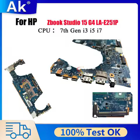 LA-E251P For HP Laptop Motherboard With ZBook Studio 15 G4 Mainboard i7 i5 CPU M1200 GPU 921018-601 