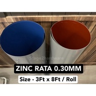 0.30mm 3’x8’ Colour Iron METAL ZINC  /Colour SHEET COIL/ ZINC SHEET/ZINK BESI ATAP / Zink Rata Warna